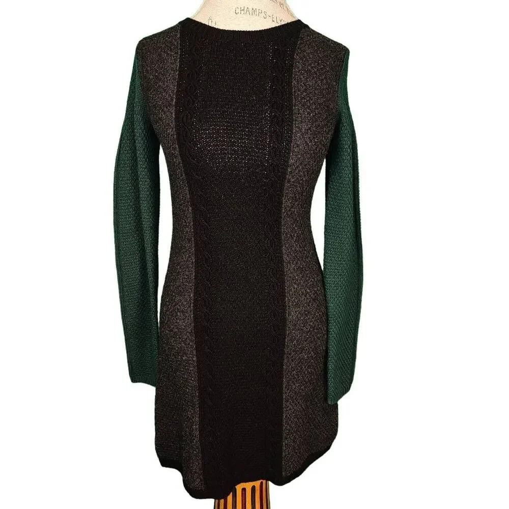 Theory Womens Jiya S Loryelle Wool Colorblock Sweater‎ Dress Small